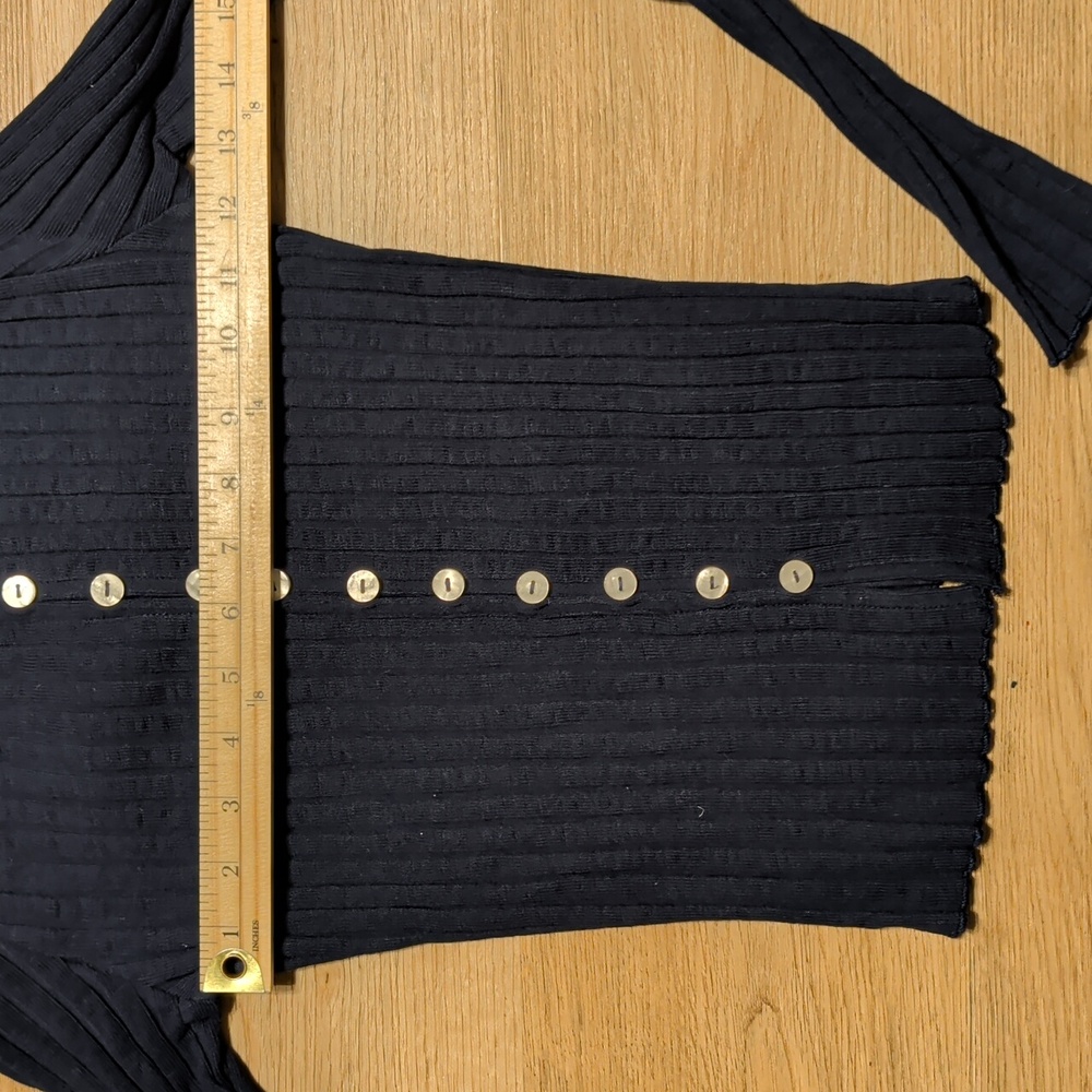 Free People NWOT Tilly Rib Long Sleeve Button Up Top in Navy sz SML & XS - Picture 13 of 14